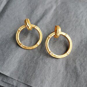 Julie Vos Astor Doorknocker 24K Gold Plate Hoop Earrings fashion